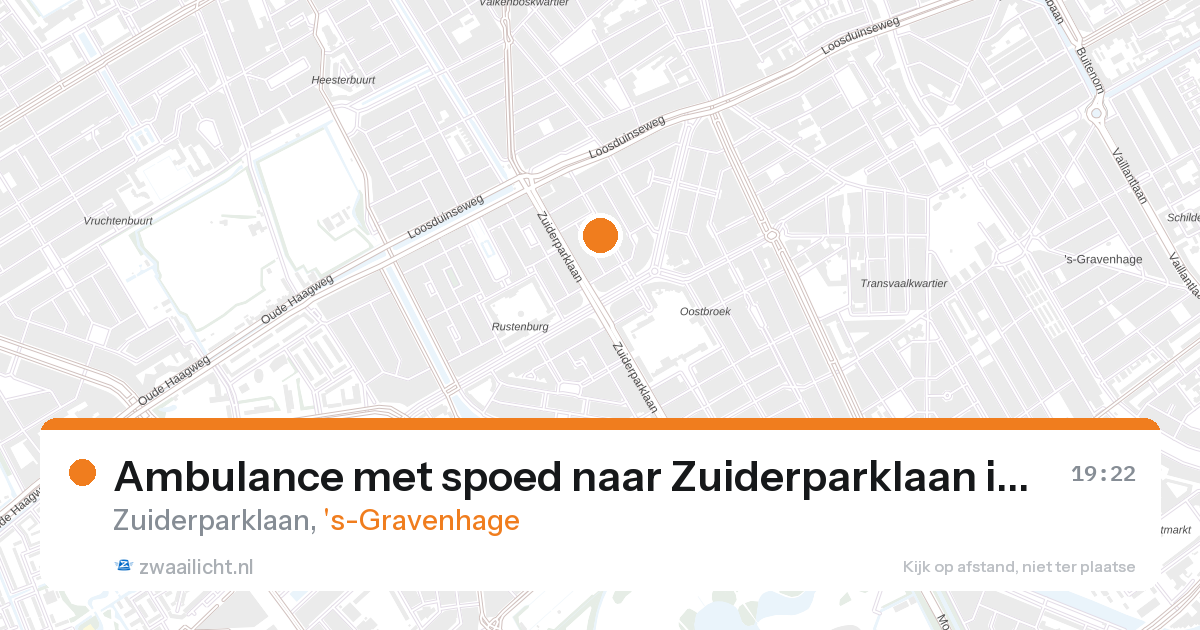 Ambulance met spoed naar Zuiderparklaan in 's-Gravenhage — 28 aug 2026