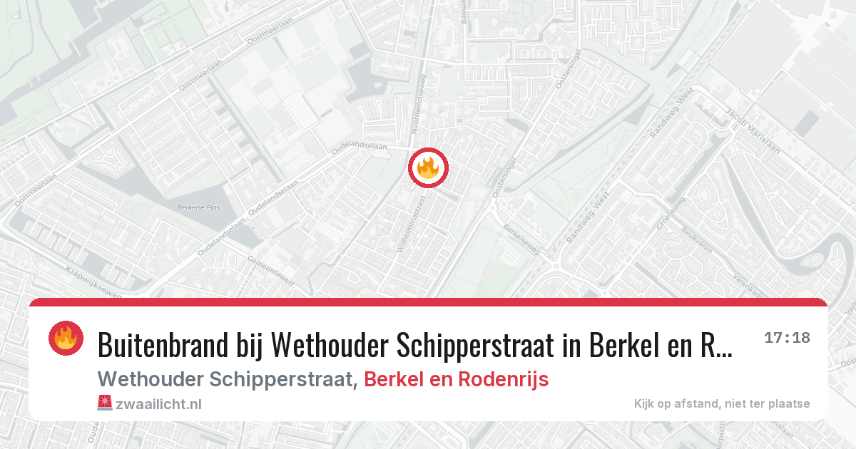 Buitenbrand bij Wethouder Schipperstraat in Berkel en Rodenrijs — 6 jul 2026