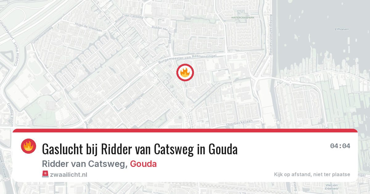 Gaslucht bij Ridder van Catsweg in Gouda — 12 mei 2026