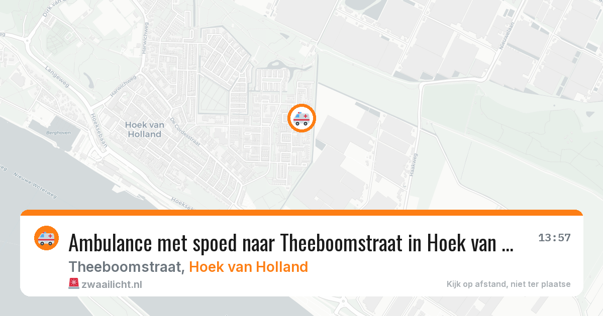Ambulance met spoed naar Theeboomstraat in Hoek van Holland — 20 mei 2026