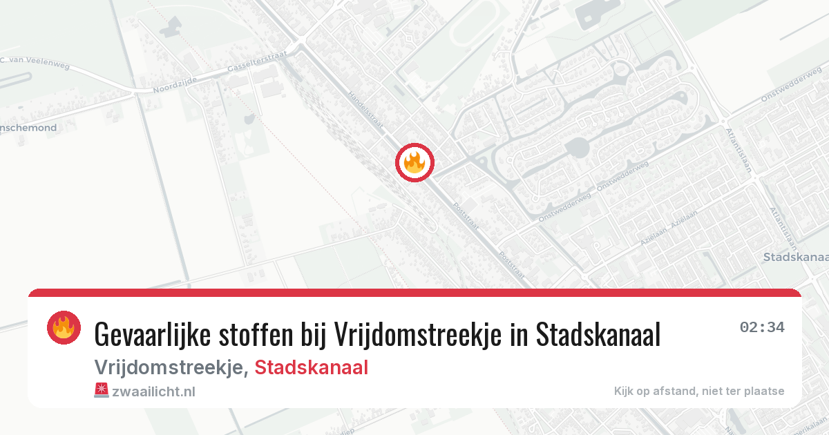 Gevaarlijke stoffen bij Vrijdomstreekje in Stadskanaal — 20 jun 2026