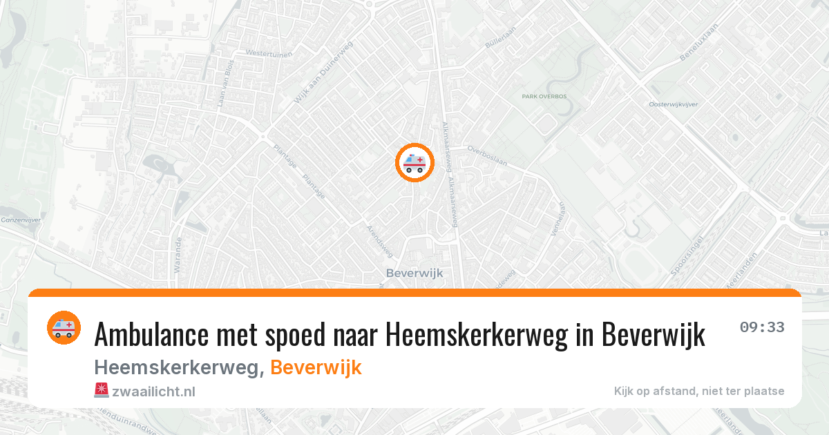 Ambulance met spoed naar Heemskerkerweg in Beverwijk — 5 aug 2026