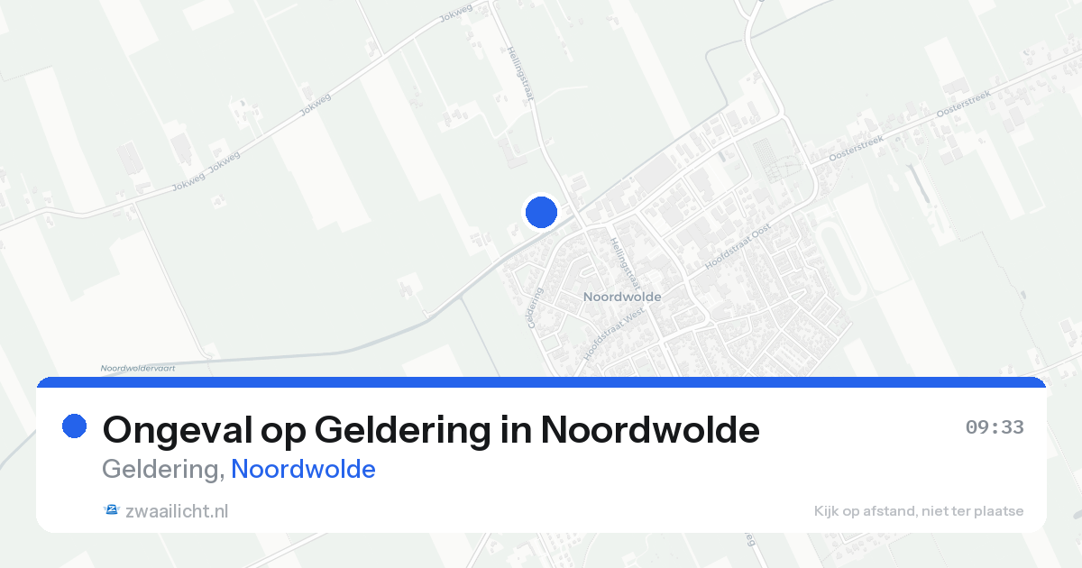 Ongeval op Geldering in Noordwolde — 9 aug 2026
