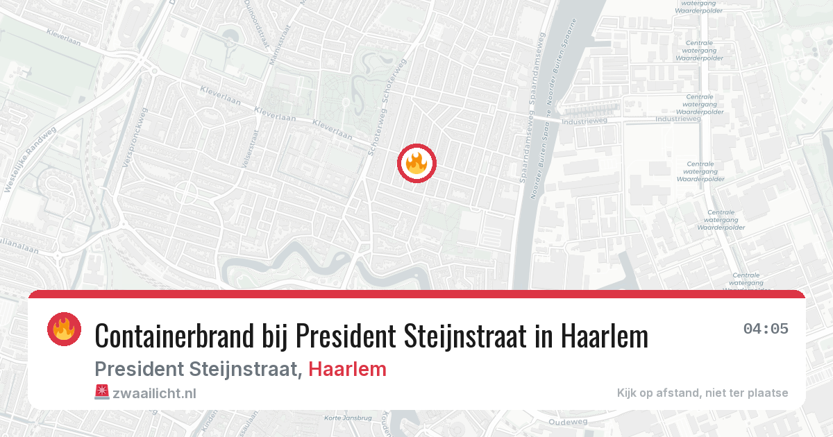 Containerbrand bij President Steijnstraat in Haarlem — 29 mei 2026