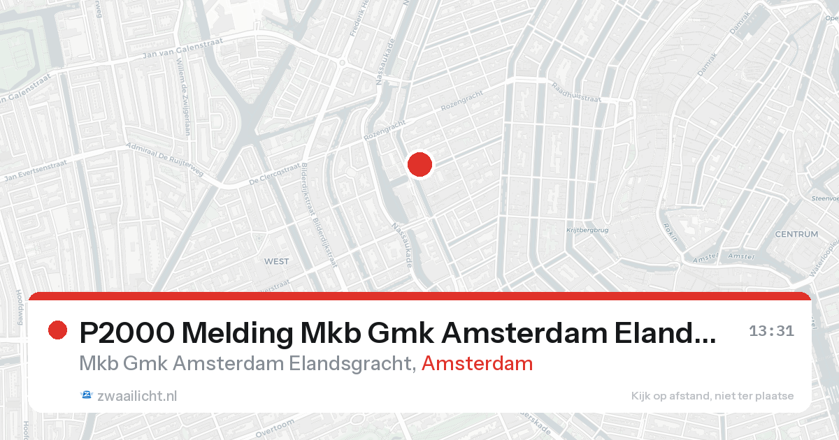 P2000 Melding Mkb Gmk Amsterdam Elandsgracht, Amsterdam — 7 feb 2026