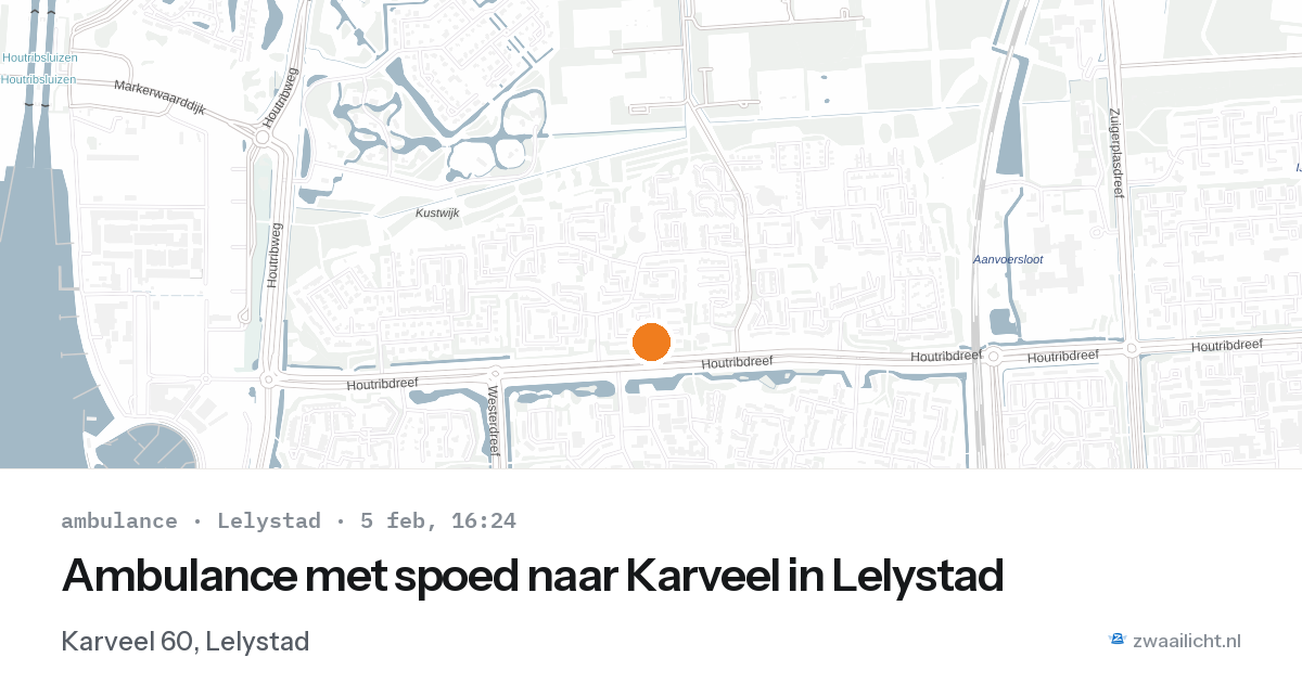 Ambulance met spoed naar Karveel in Lelystad — 5 feb 2026
