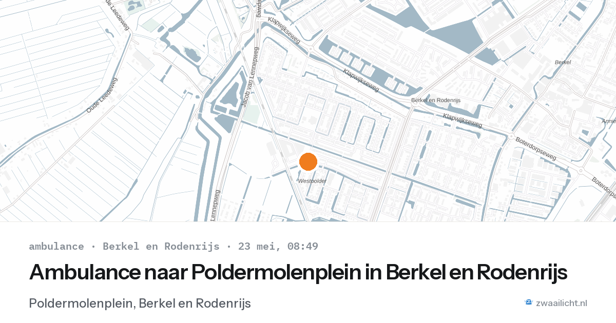 Ambulance naar Poldermolenplein in Berkel en Rodenrijs — 23 mei 2026