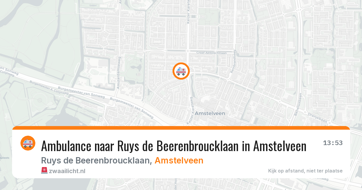 Ambulance naar Ruys de Beerenbroucklaan in Amstelveen — 3 jun 2026