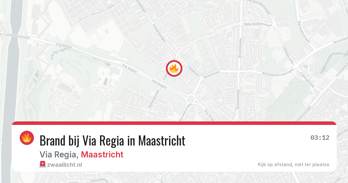 Brand bij Via Regia in Maastricht — 21 mrt 2026