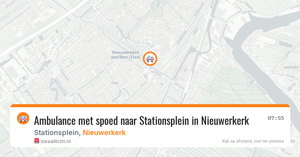 Ambulance met spoed naar Stationsplein in Nieuwerkerk — 16 mei 2026