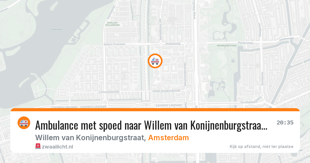 Ambulance met spoed naar Willem van Konijnenburgstraat in Amsterdam — 9 feb 2026