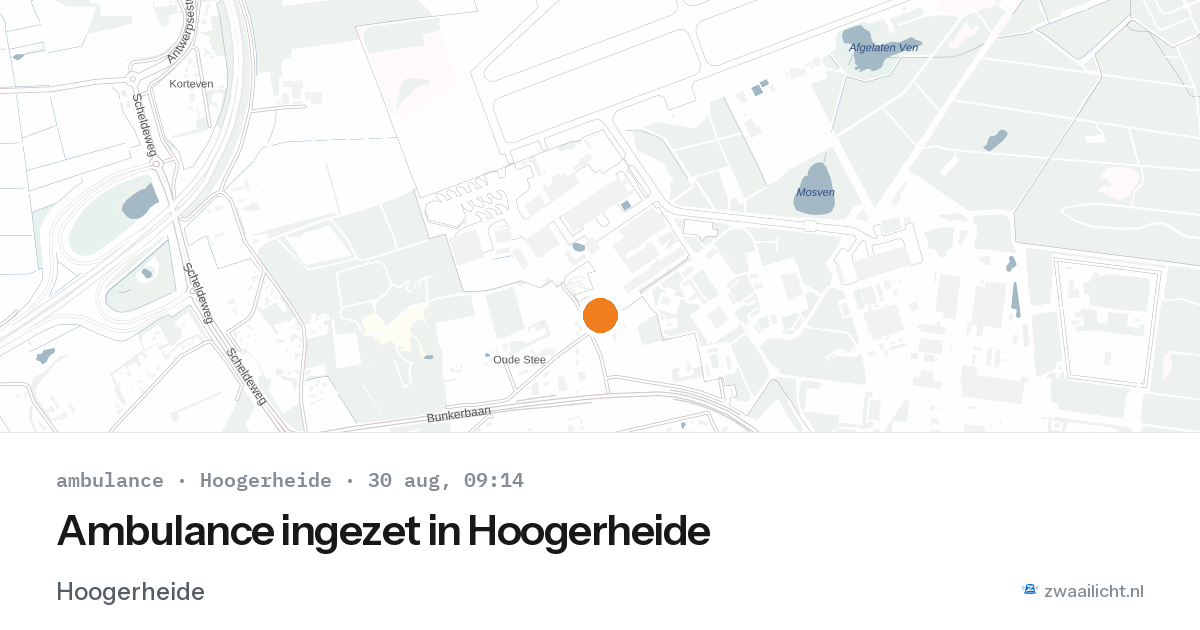 Ambulance ingezet in Hoogerheide — 30 aug 2026