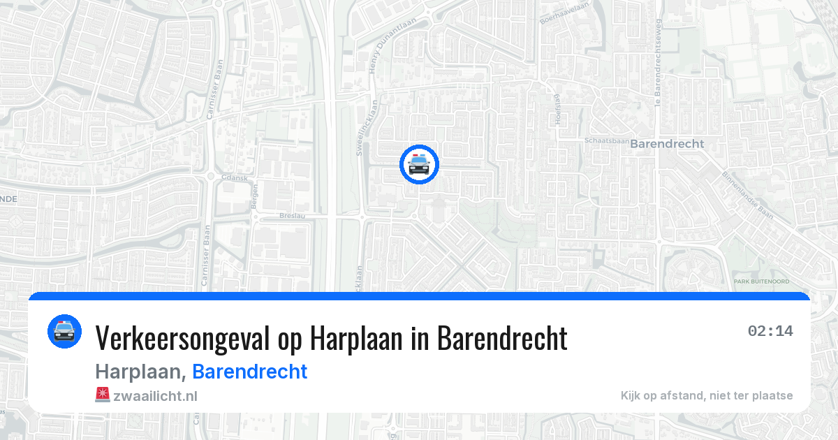 Verkeersongeval op Harplaan in Barendrecht — 8 aug 2026