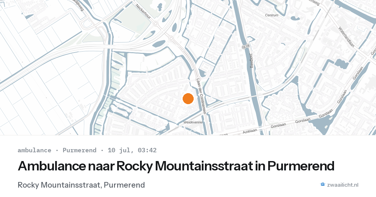 Ambulance naar Rocky Mountainsstraat in Purmerend — 10 jul 2026