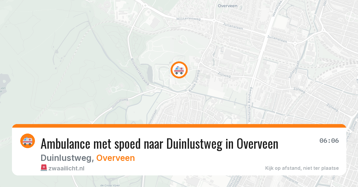 Ambulance met spoed naar Duinlustweg in Overveen — 29 mrt 2026