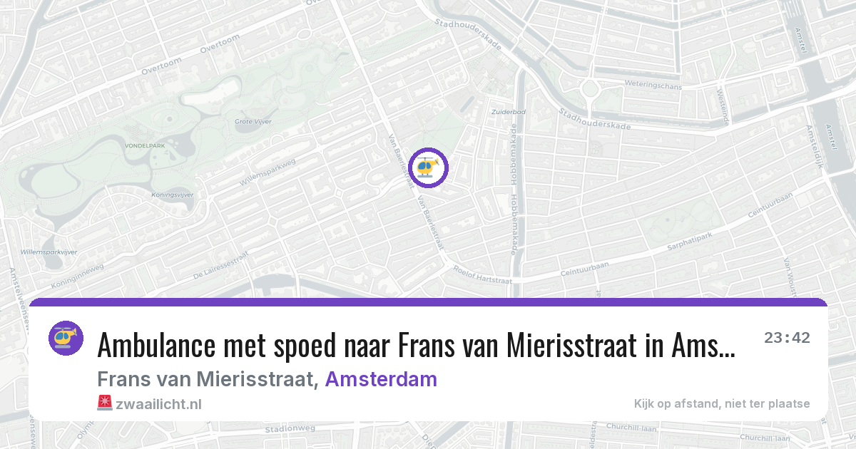 Ambulance met spoed naar Frans van Mierisstraat in Amsterdam — 7 jun 2026