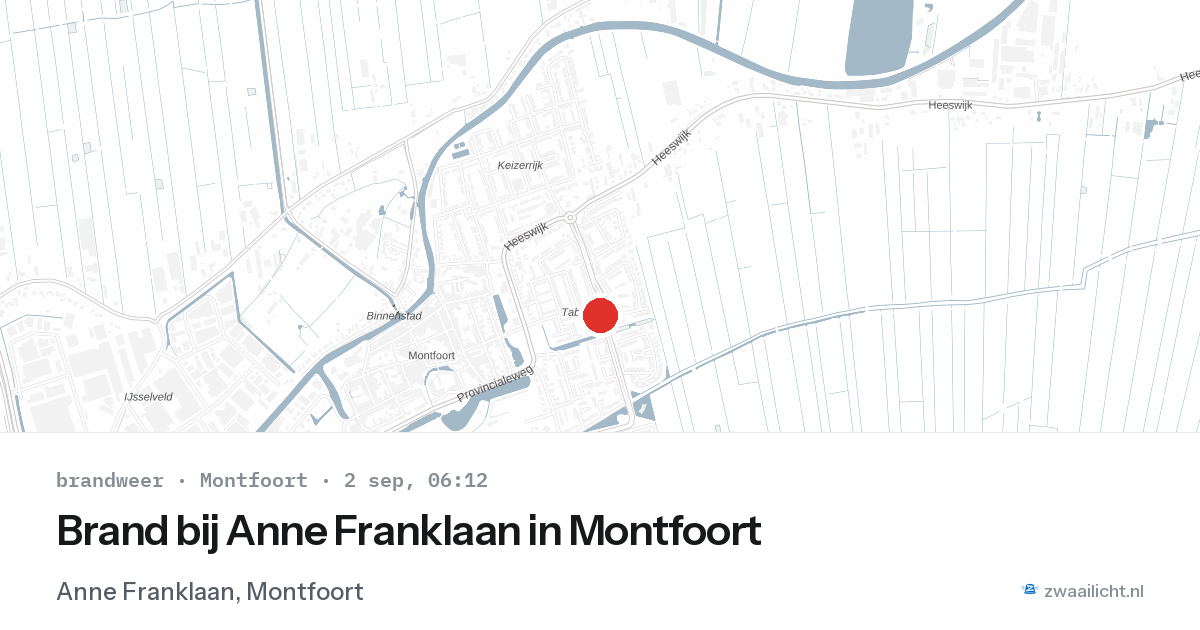 Brand bij Anne Franklaan in Montfoort — 2 sep 2026