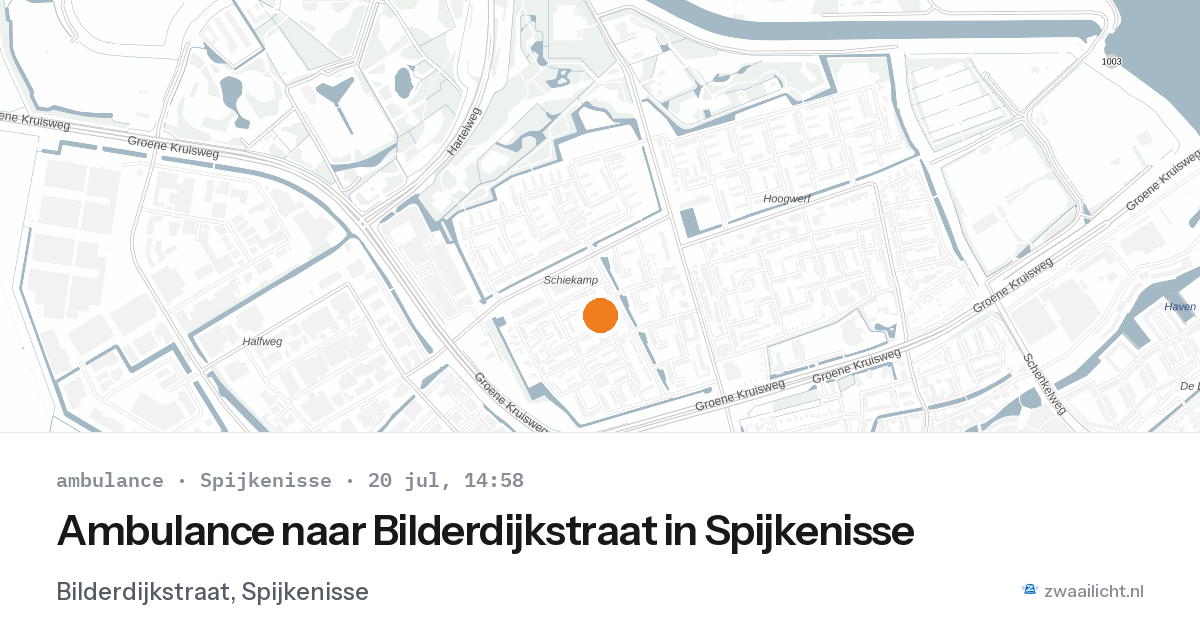 Ambulance naar Bilderdijkstraat in Spijkenisse — 20 jul 2026