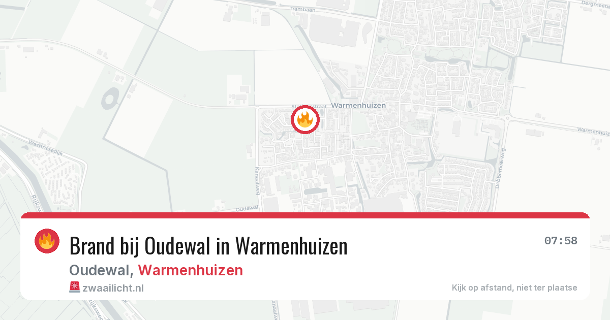 Brand bij Oudewal in Warmenhuizen — 19 mrt 2026
