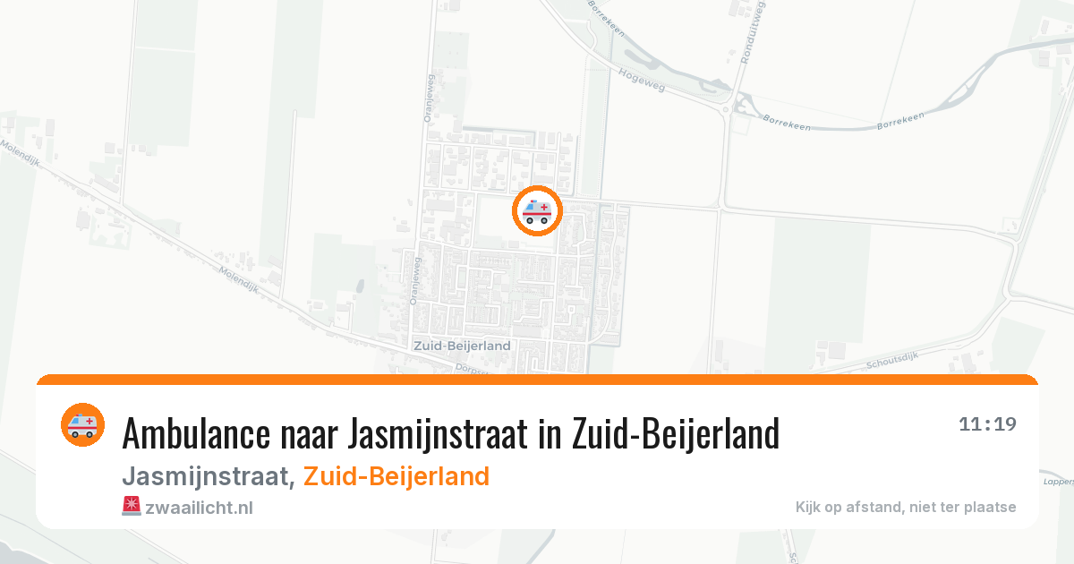 Ambulance naar Jasmijnstraat in Zuid-Beijerland — 20 mei 2026