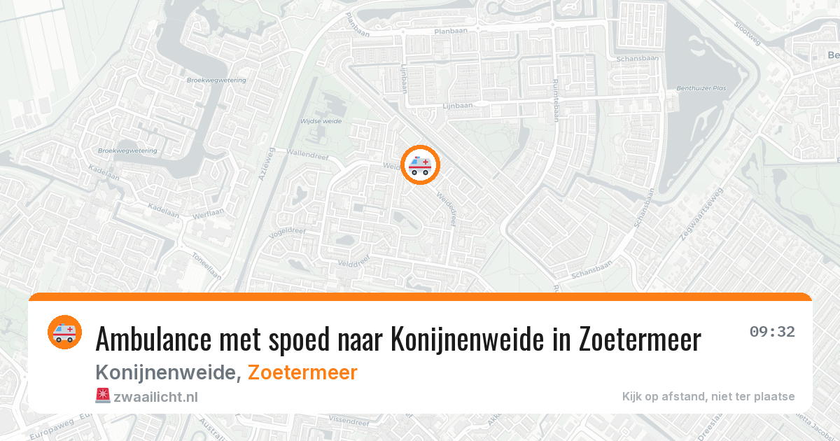 Ambulance met spoed naar Konijnenweide in Zoetermeer — 14 mei 2026