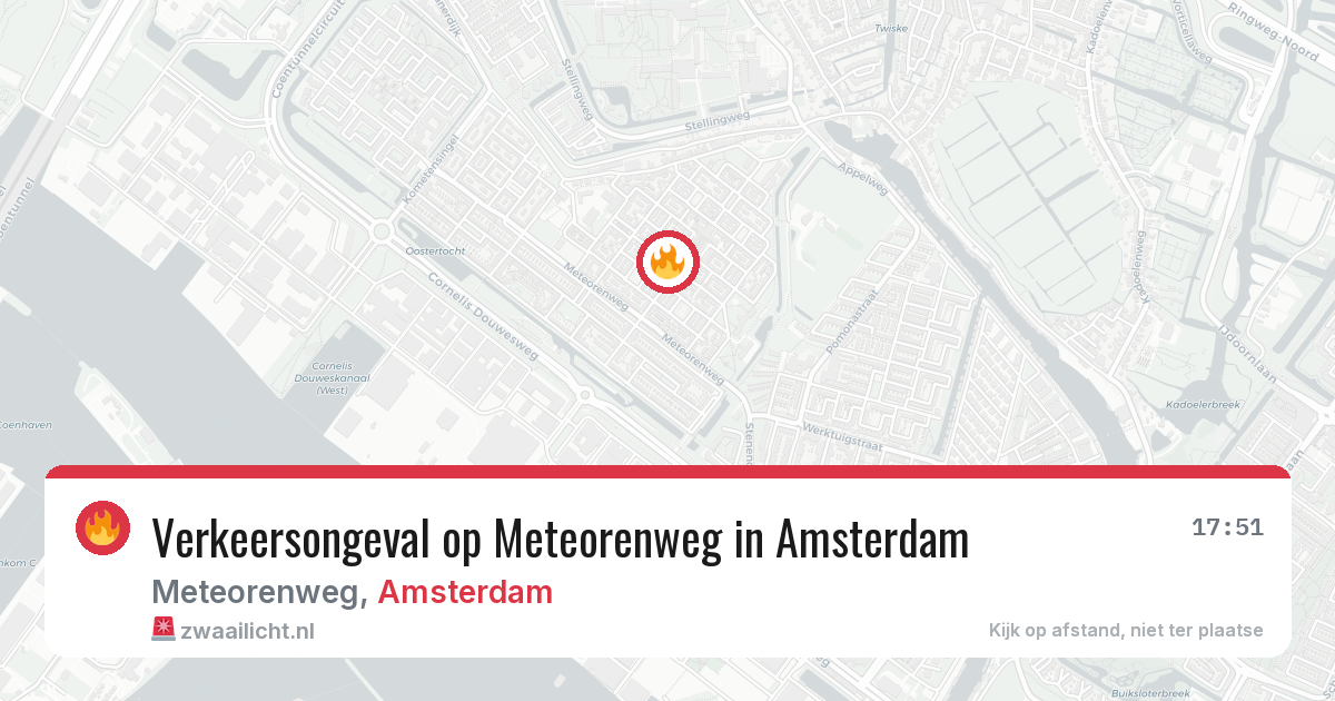 Verkeersongeval op Meteorenweg in Amsterdam — 16 jun 2026