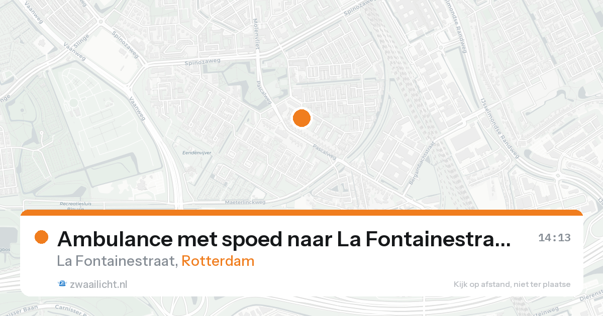 Ambulance met spoed naar La Fontainestraat in Rotterdam — 15 aug 2026