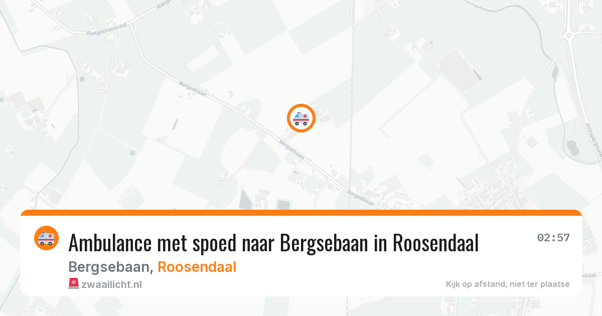 Ambulance met spoed naar Bergsebaan in Roosendaal — 21 mrt 2026