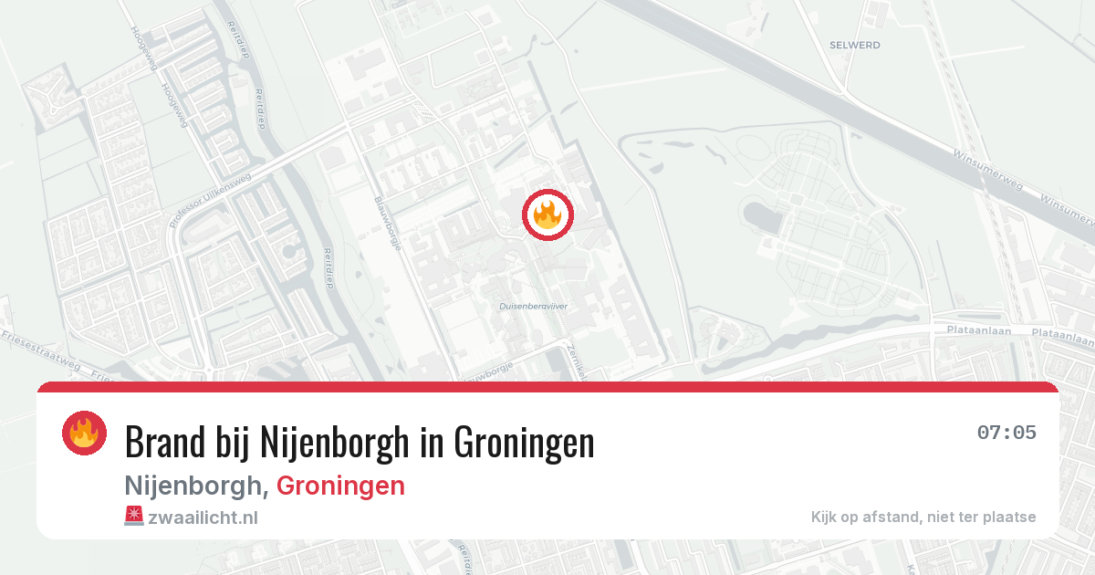 Brand bij Nijenborgh in Groningen — 25 mrt 2026