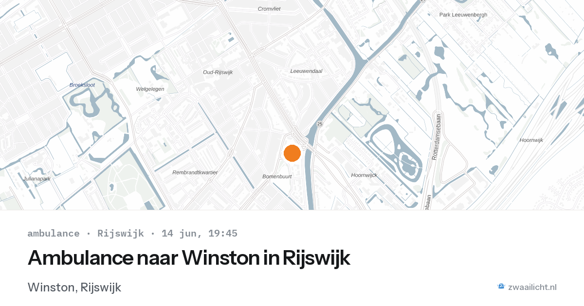 Ambulance naar Winston in Rijswijk — 14 jun 2026