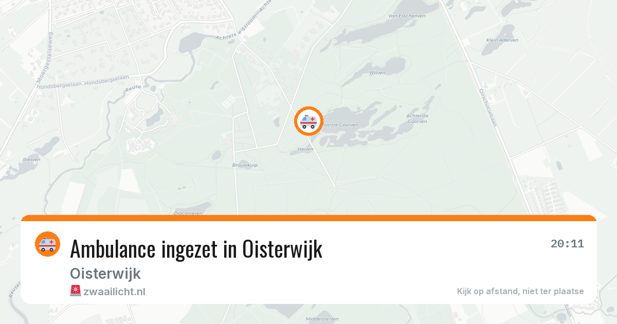 Ambulance ingezet in Oisterwijk — 10 aug 2026