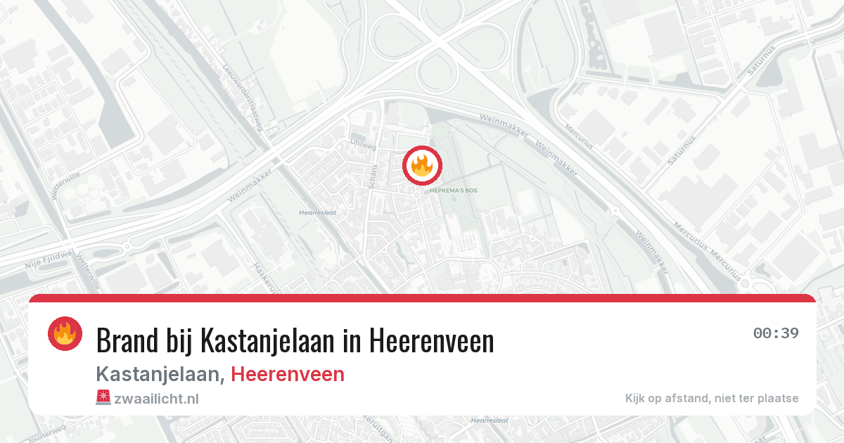 Brand bij Kastanjelaan in Heerenveen — 20 mrt 2026