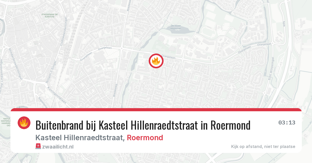 Buitenbrand bij Kasteel Hillenraedtstraat in Roermond — 21 mei 2026