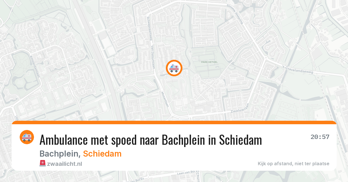 Ambulance met spoed naar Bachplein in Schiedam — 16 jul 2026