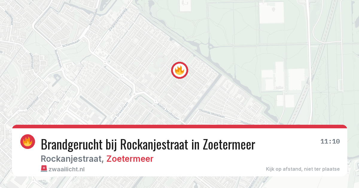 Brandgerucht bij Rockanjestraat in Zoetermeer — 17 mrt 2026