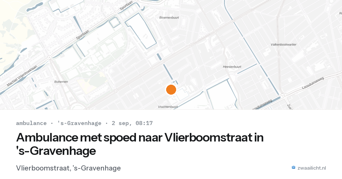 Ambulance met spoed naar Vlierboomstraat in 's-Gravenhage — 2 sep 2026