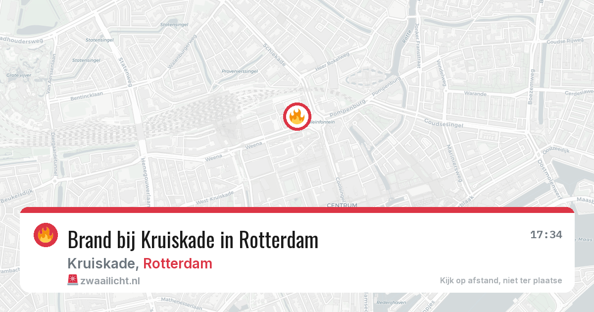 Brand bij Kruiskade in Rotterdam — 1 jul 2026
