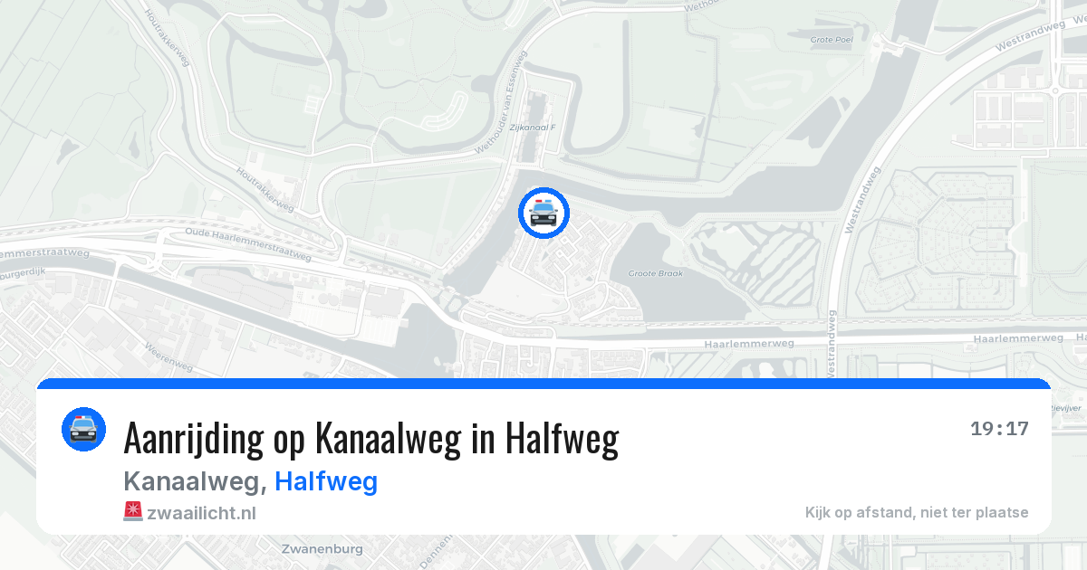 Aanrijding op Kanaalweg in Halfweg — 30 mrt 2026