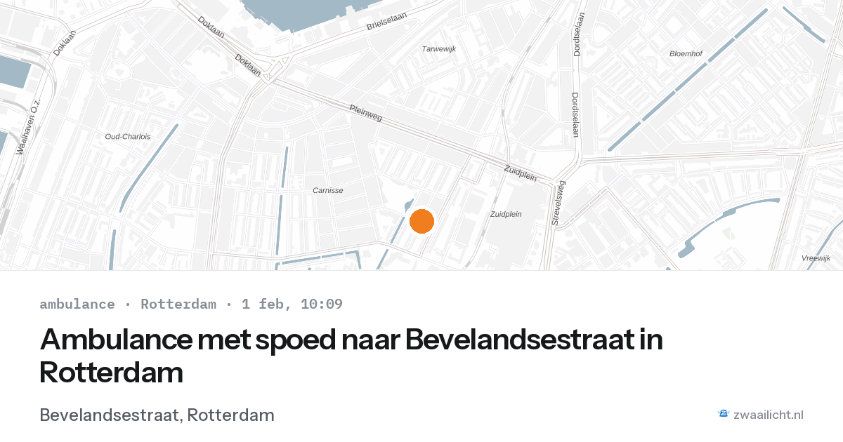 Ambulance met spoed naar Bevelandsestraat in Rotterdam — 1 feb 2026