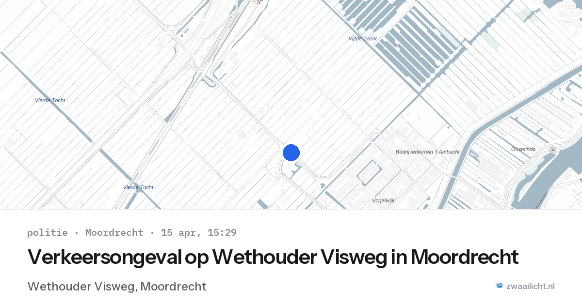 Verkeersongeval op Wethouder Visweg in Moordrecht — 15 apr 2026