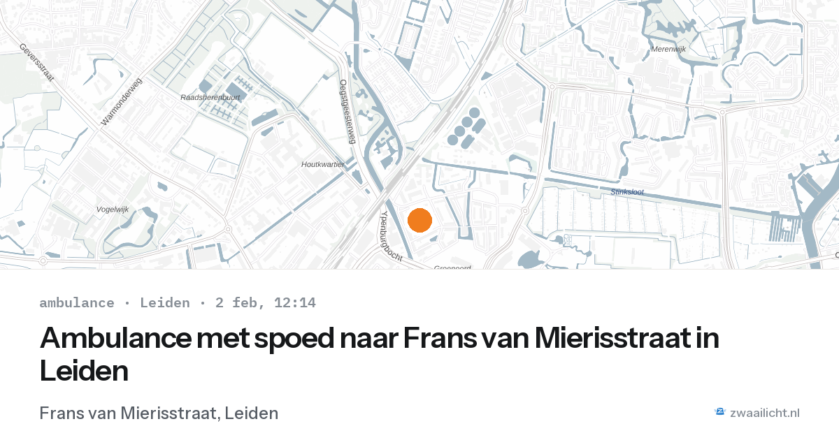 Ambulance met spoed naar Frans van Mierisstraat in Leiden — 2 feb 2026