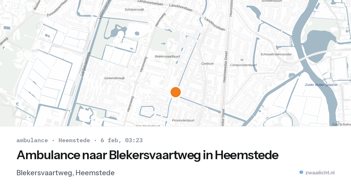 Ambulance naar Blekersvaartweg in Heemstede — 6 feb 2026