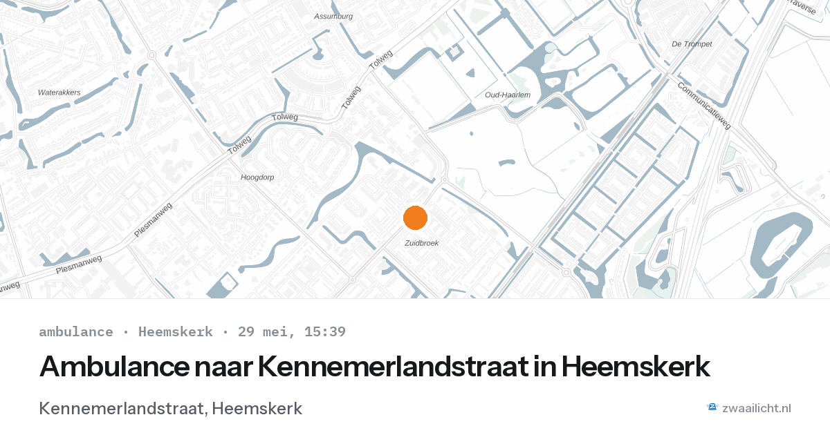 Ambulance naar Kennemerlandstraat in Heemskerk — 29 mei 2026
