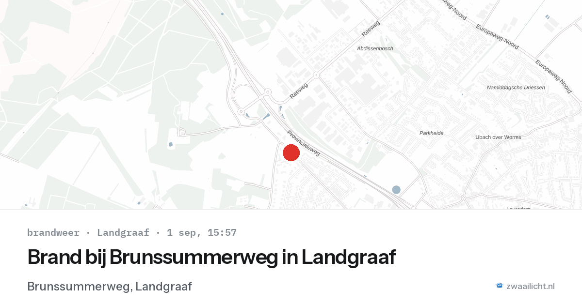 Brand bij Brunssummerweg in Landgraaf — 1 sep 2026
