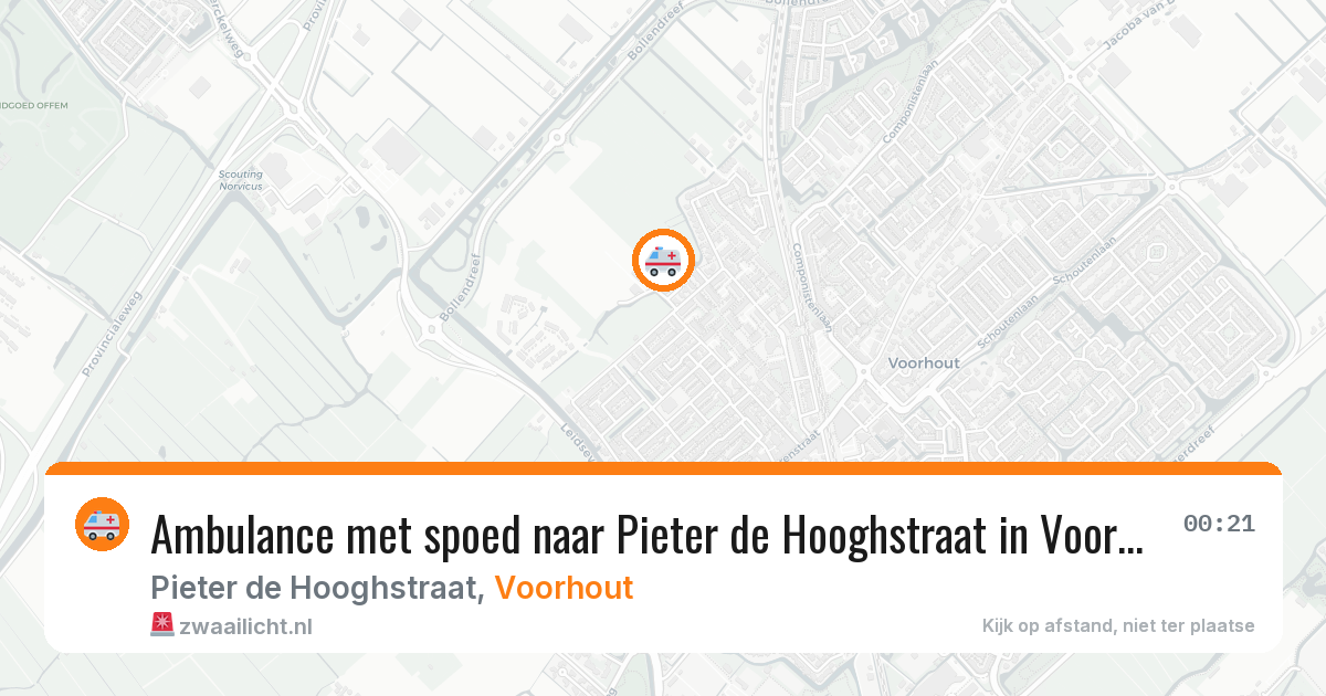 Ambulance met spoed naar Pieter de Hooghstraat in Voorhout — 26 jul 2026
