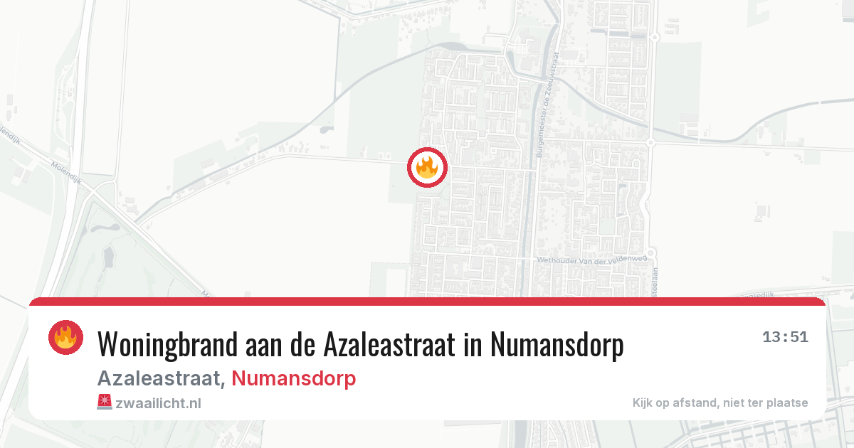 Woningbrand aan de Azaleastraat in Numansdorp — 30 apr 2026