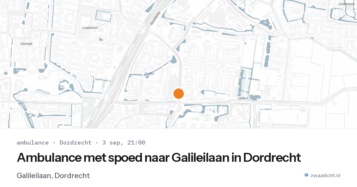 Ambulance met spoed naar Galileilaan in Dordrecht — 3 sep 2026