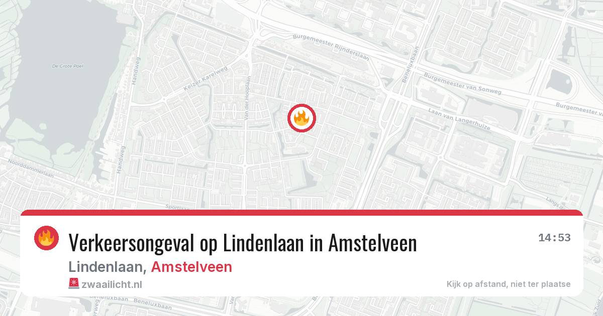 Verkeersongeval op Lindenlaan in Amstelveen — 29 jan 2026
