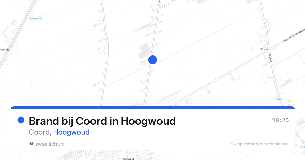 Brand bij Coord in Hoogwoud — 25 aug 2026