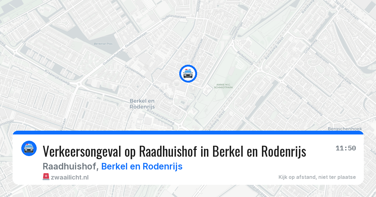 Verkeersongeval op Raadhuishof in Berkel en Rodenrijs — 9 jun 2026